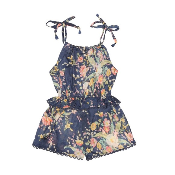 ZIMMERMANN GIRLS Blue Zinnia Floral Playsuit - Picture 4 of 4